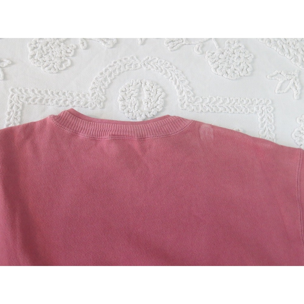 Vtg Y2K 90s Moda Int'l International Hombre Boxy Crop Sweatshirt Medium Fuchsia - Picture 7 of 7